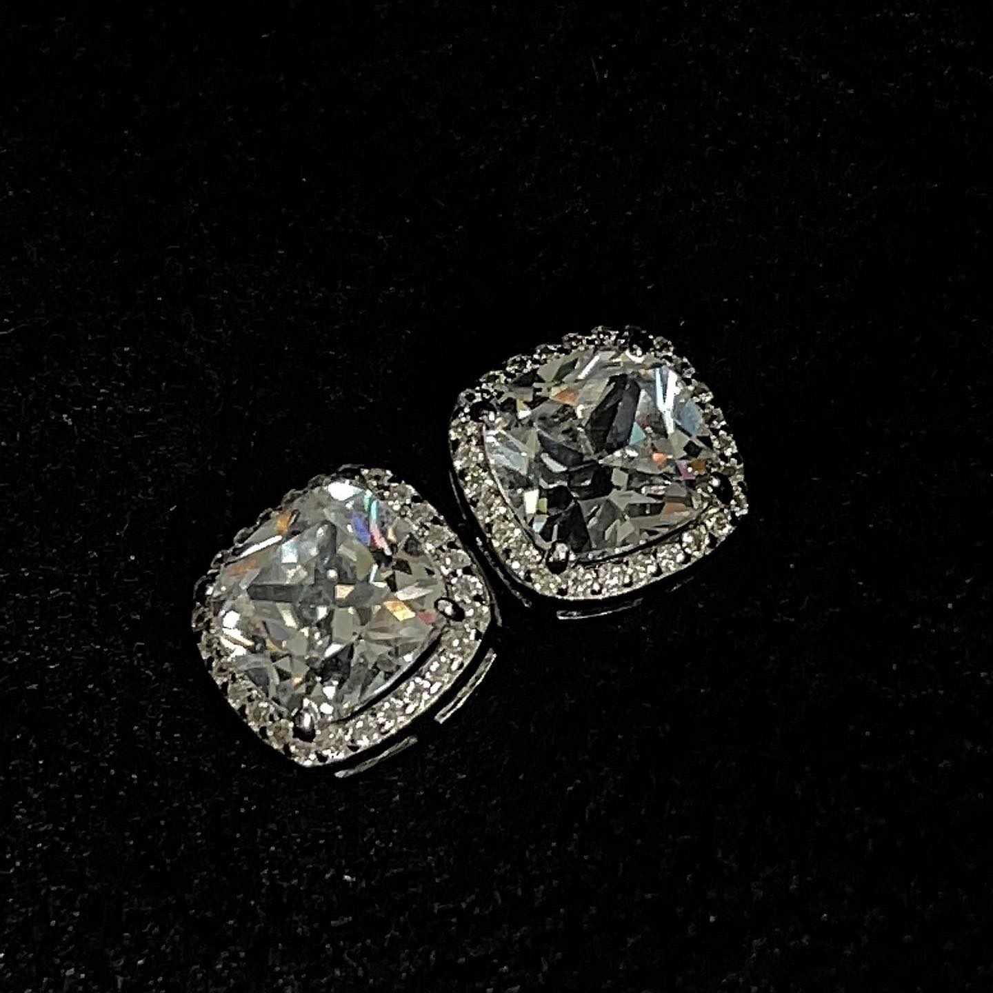 Silver 925 Cubic Zirconia Diamond Stud Earrings